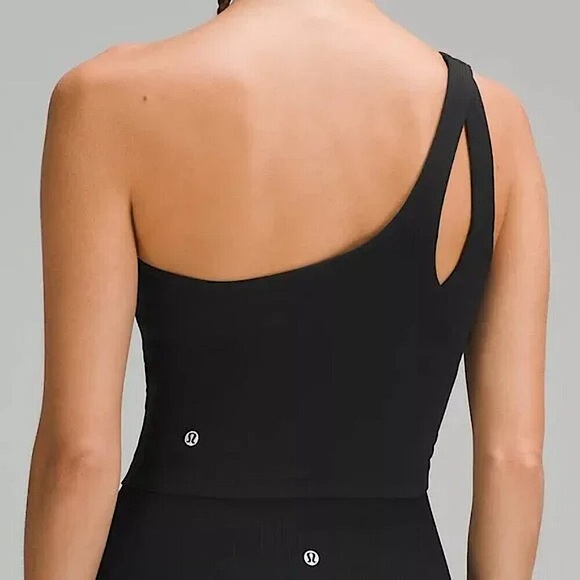 NEW! Lululemon Black Ribbed Nulu Asymmetrical Tank Top - Size US 6 - Picture 2 of 6